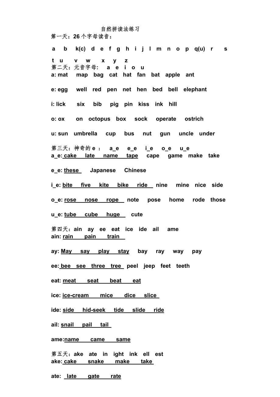 自然拼读法练习表_第1页