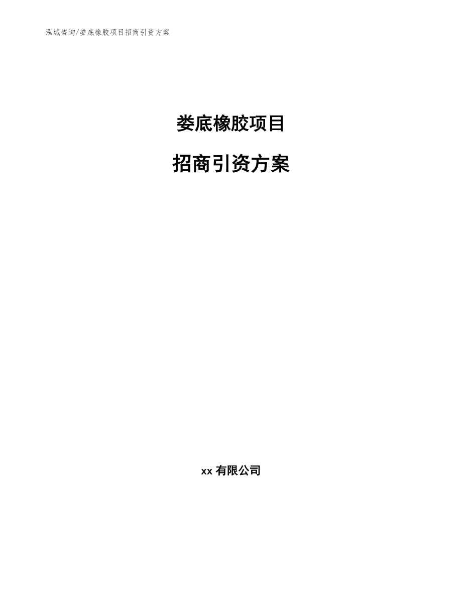 娄底橡胶项目招商引资方案（范文参考）_第1页