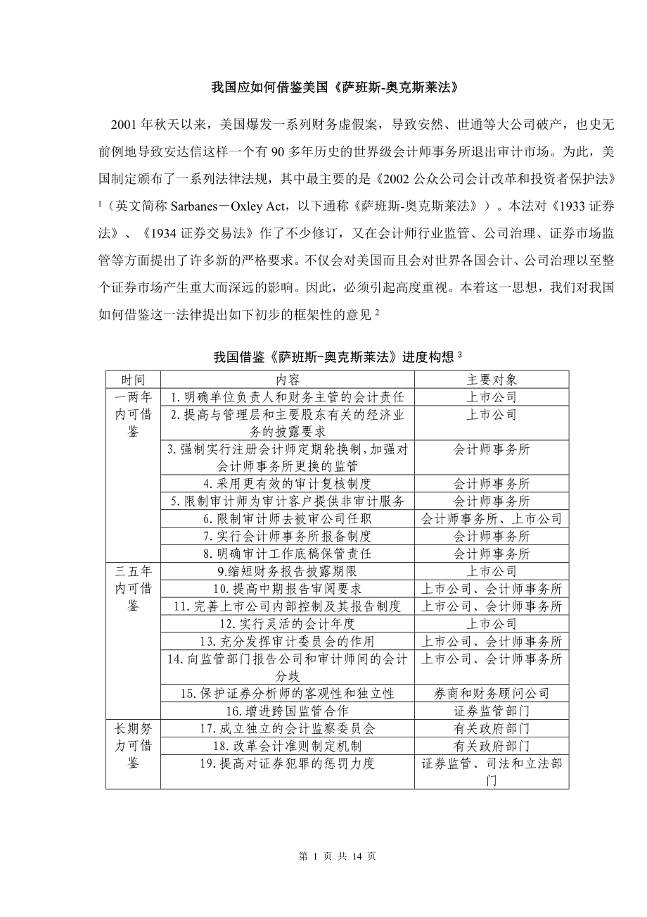 如何借鉴美国萨班斯法_第1页