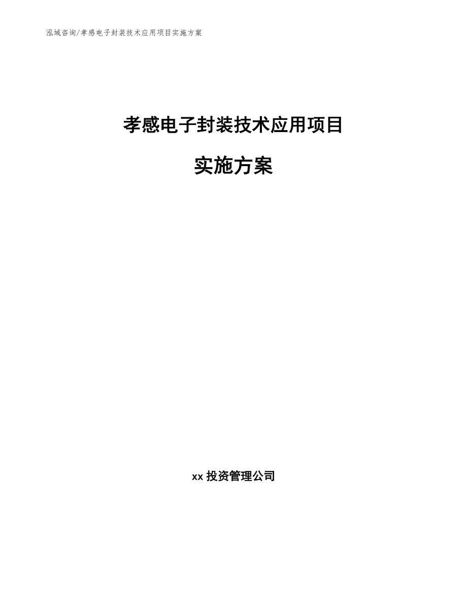 孝感电子封装技术应用项目实施方案_模板_第1页