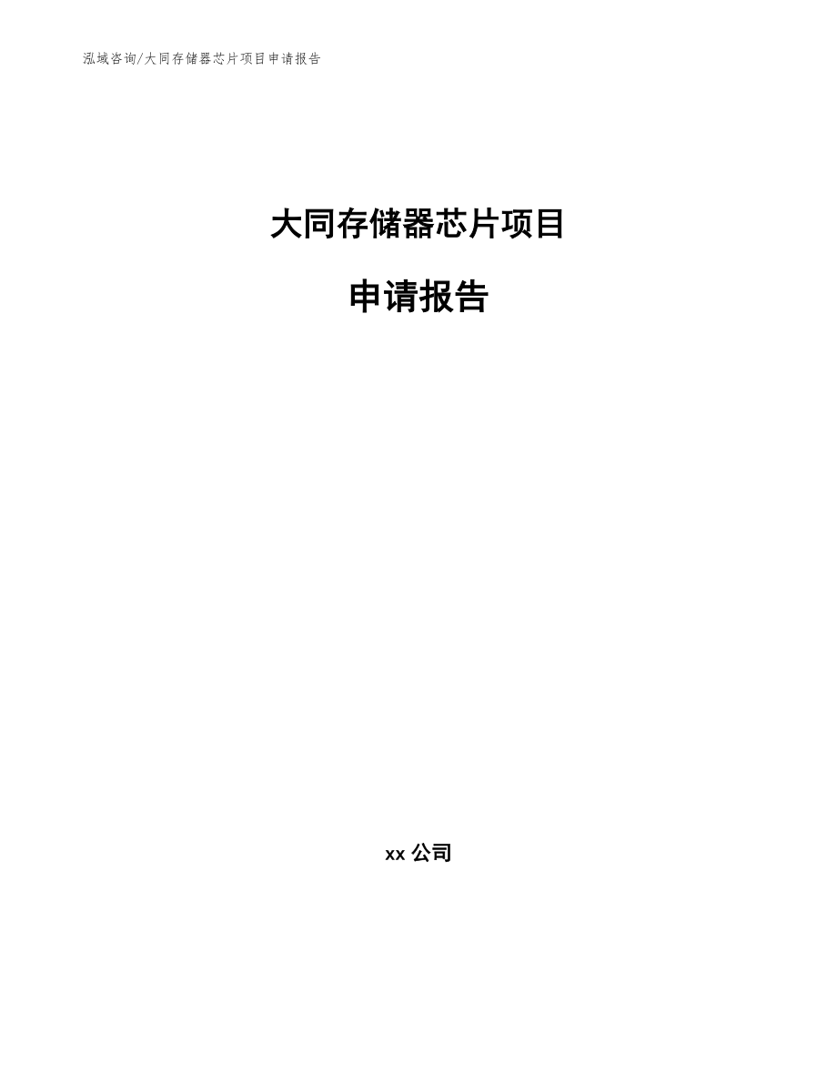 大同存储器芯片项目申请报告模板参考_第1页