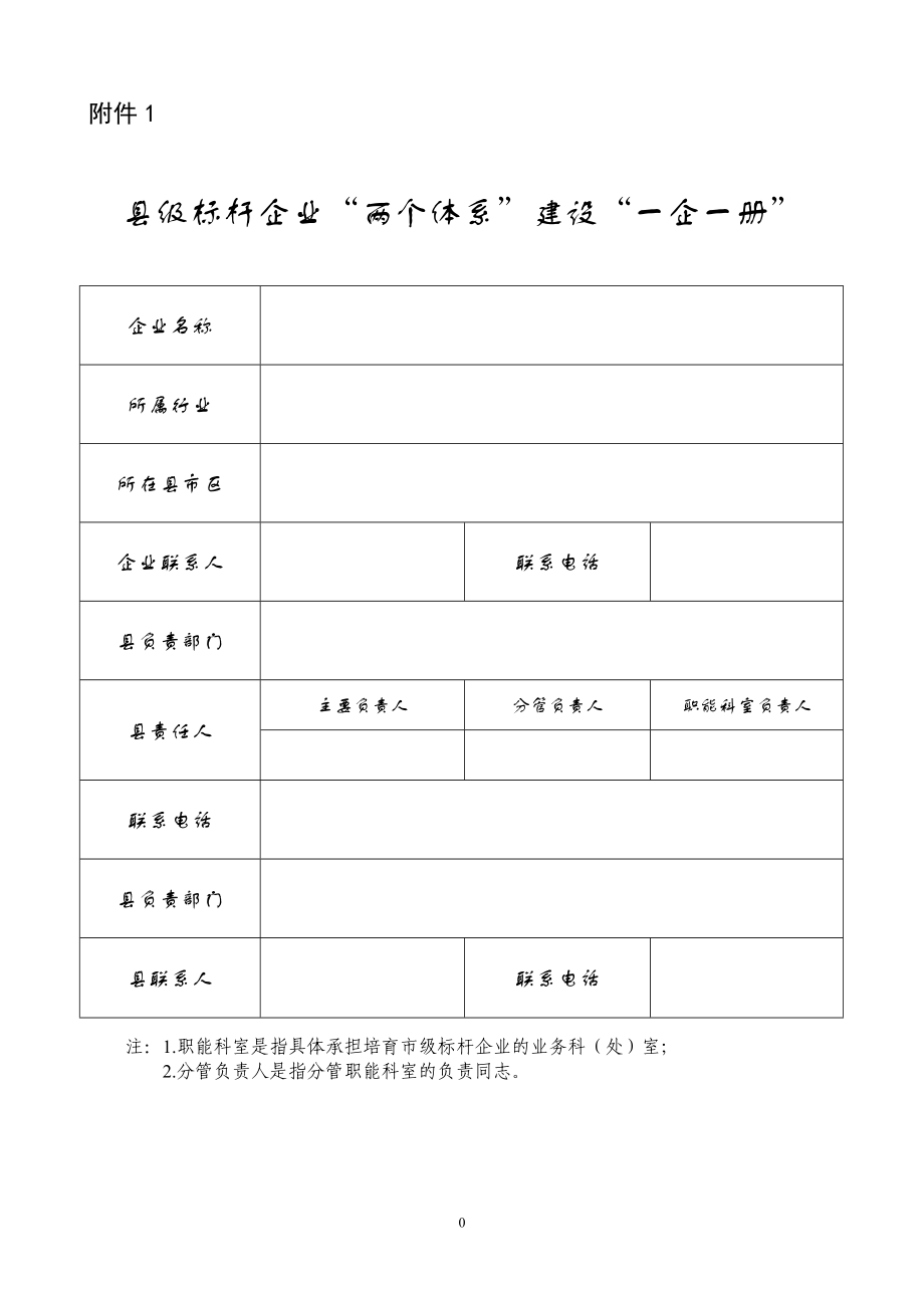 县级标杆企业“两个体系”建设“一企一册”参考模板范本_第1页