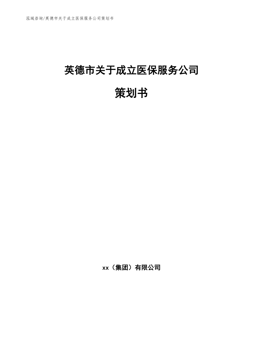 英德市关于成立医保服务公司策划书范文模板_第1页