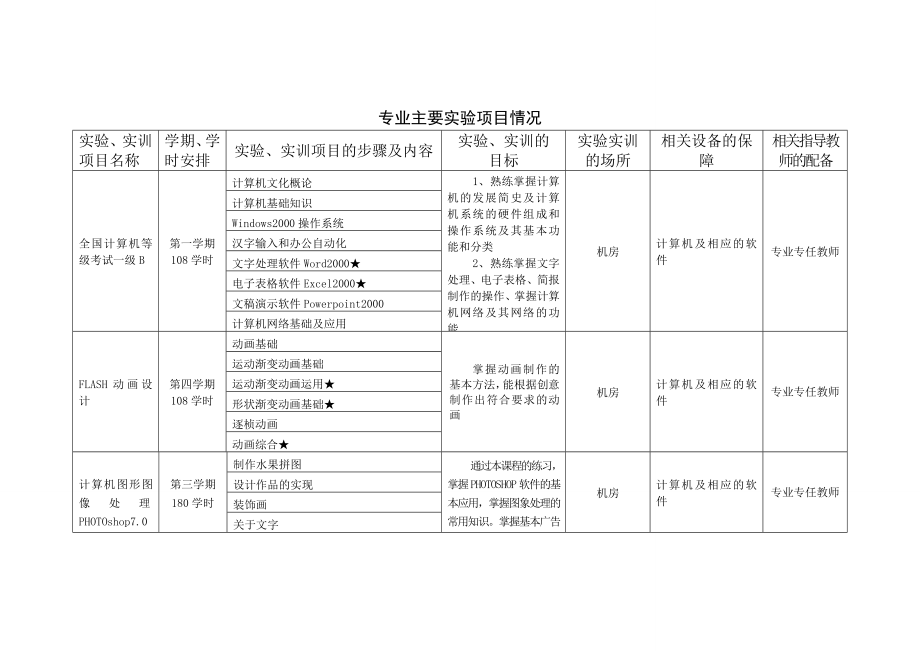 主要实验项目情况_第1页