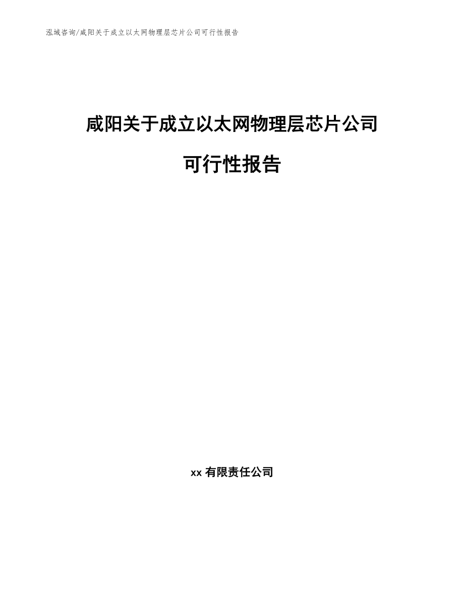 咸阳关于成立以太网物理层芯片公司可行性报告_第1页