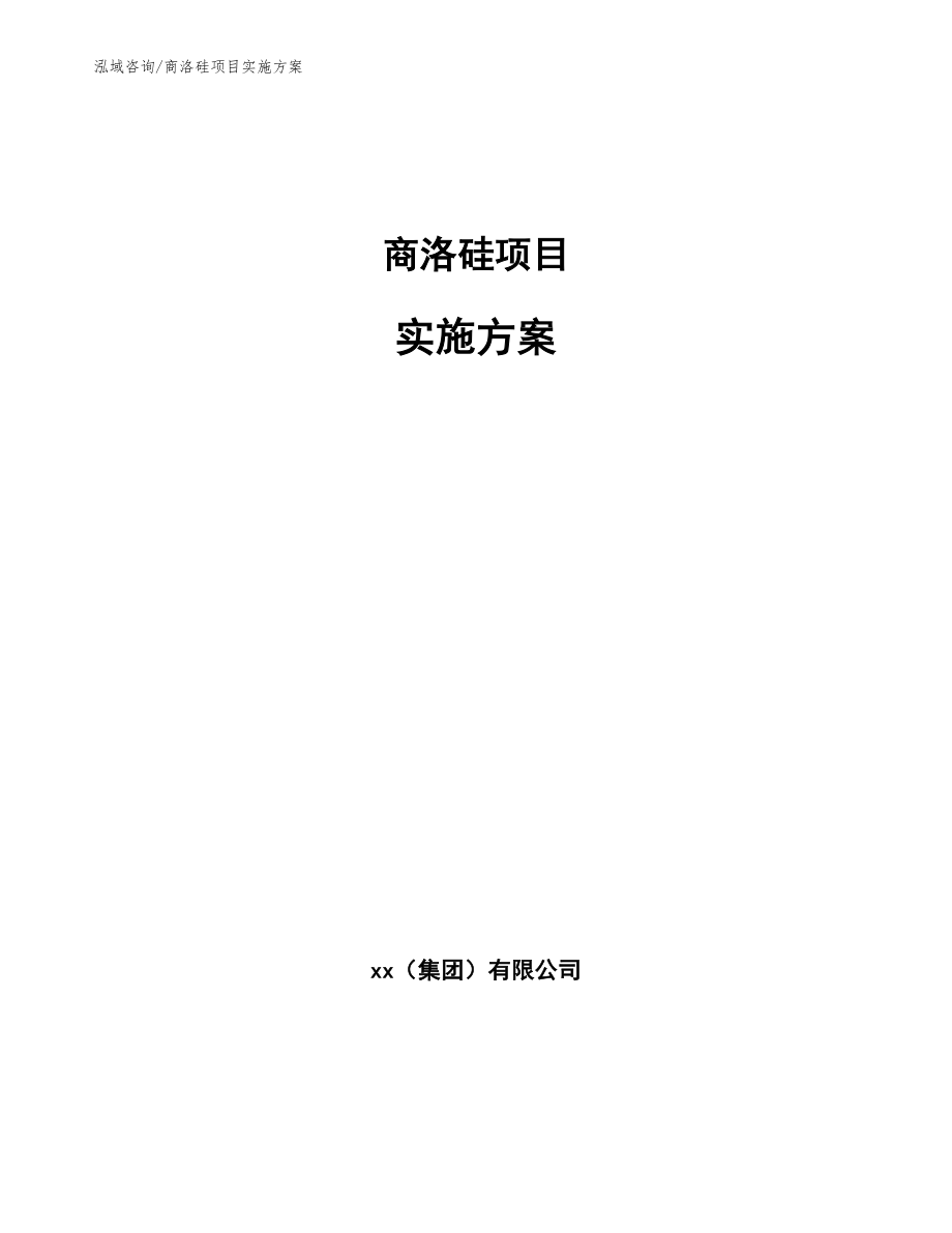 商洛硅项目实施方案_第1页
