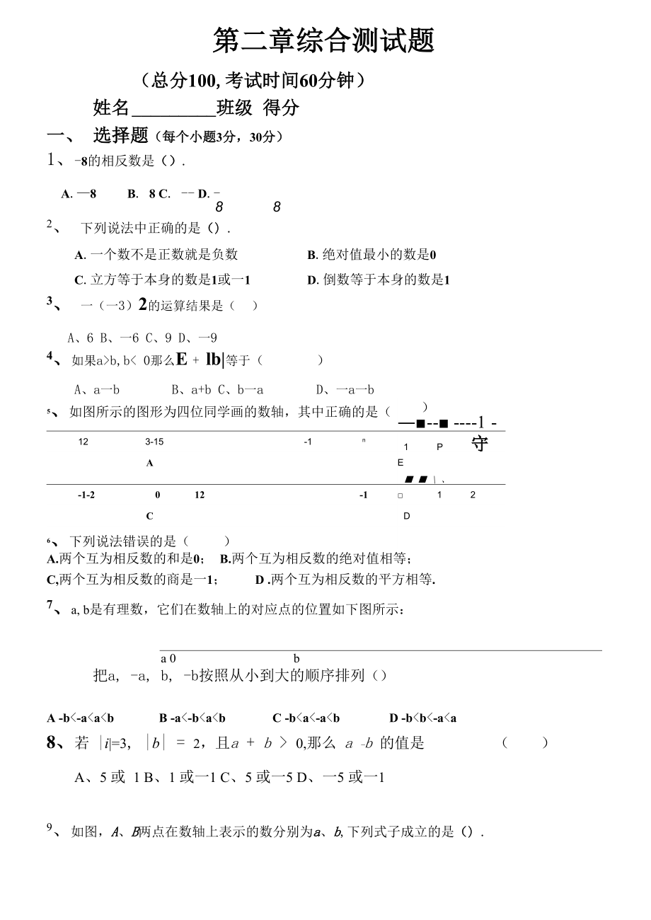 有理数提升能力练习_第1页
