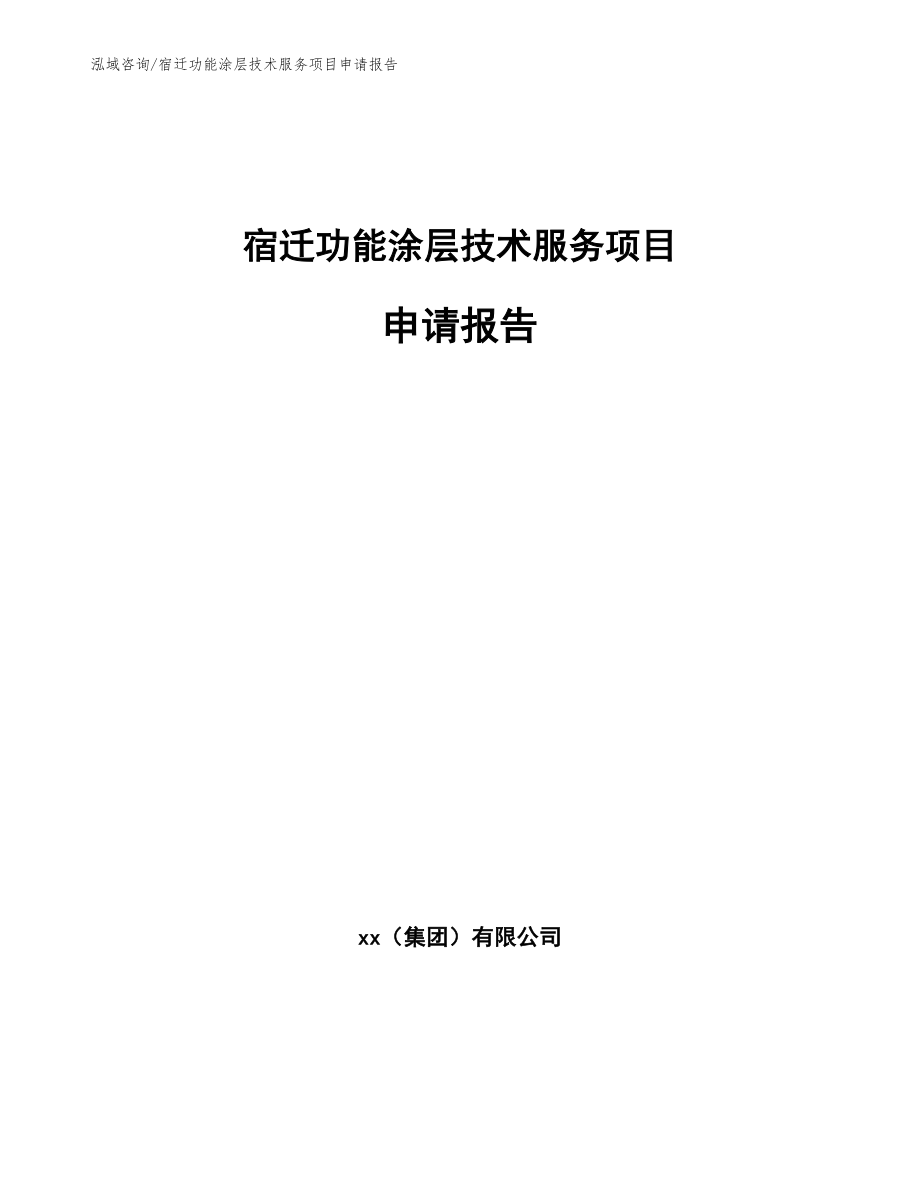 宿迁功能涂层技术服务项目申请报告_第1页