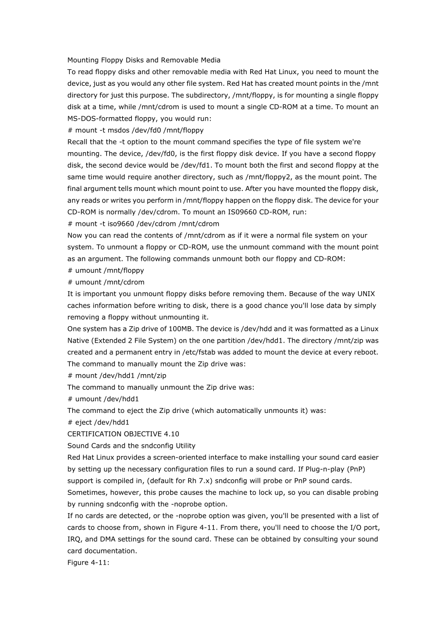 REDHAT认证学习资料：Chapter4_第1页