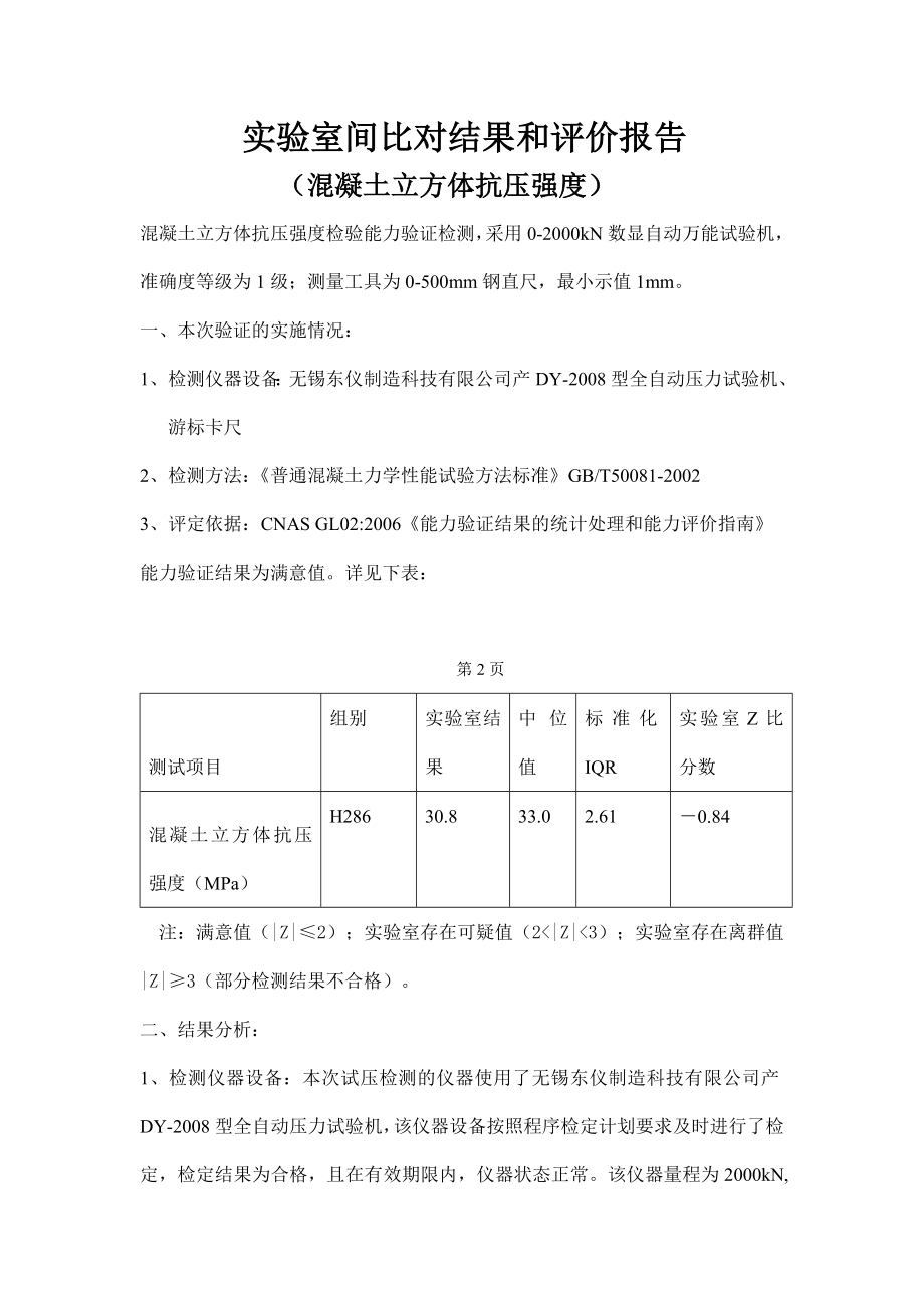 质监局比对评价报告(供参考)_第1页