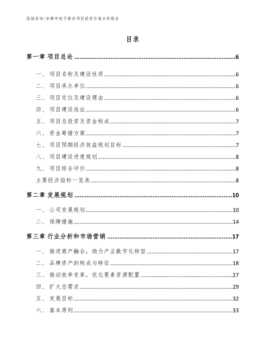 赤峰市电子商务项目投资价值分析报告【参考模板】_第1页