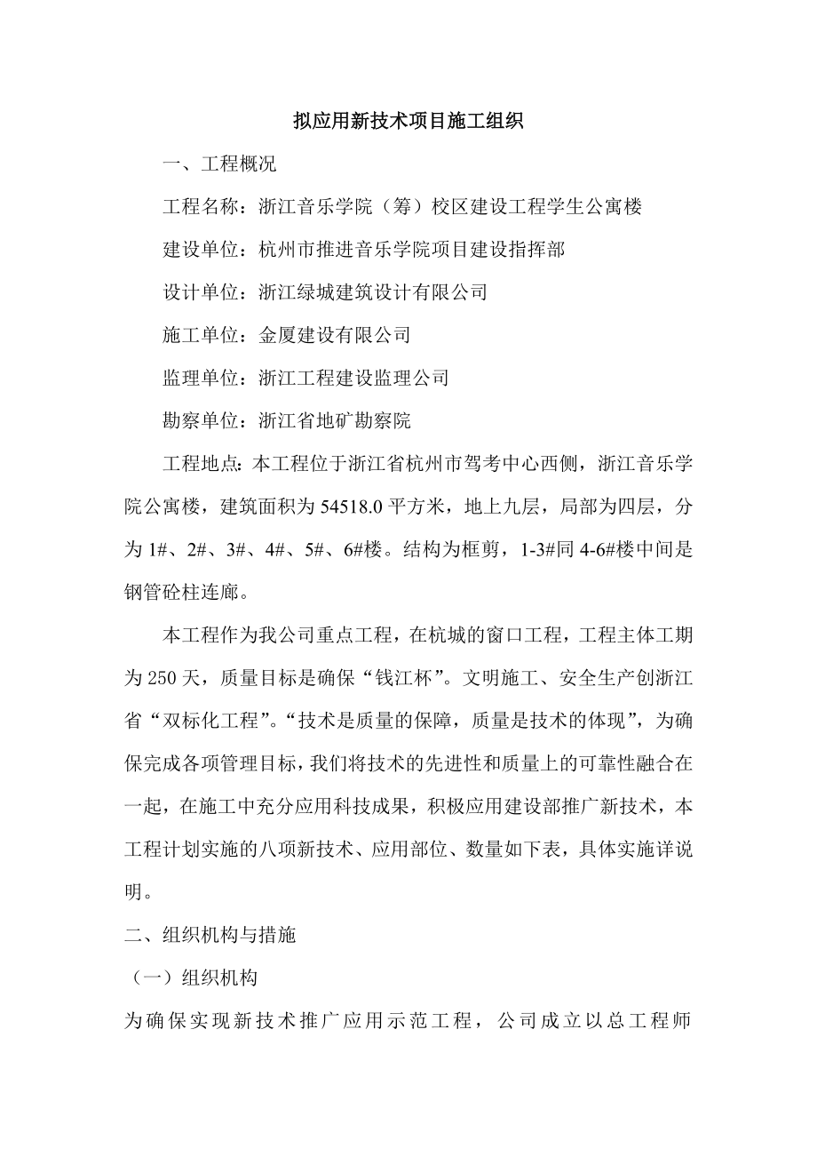 拟应用新技术项目施工方案_第1页