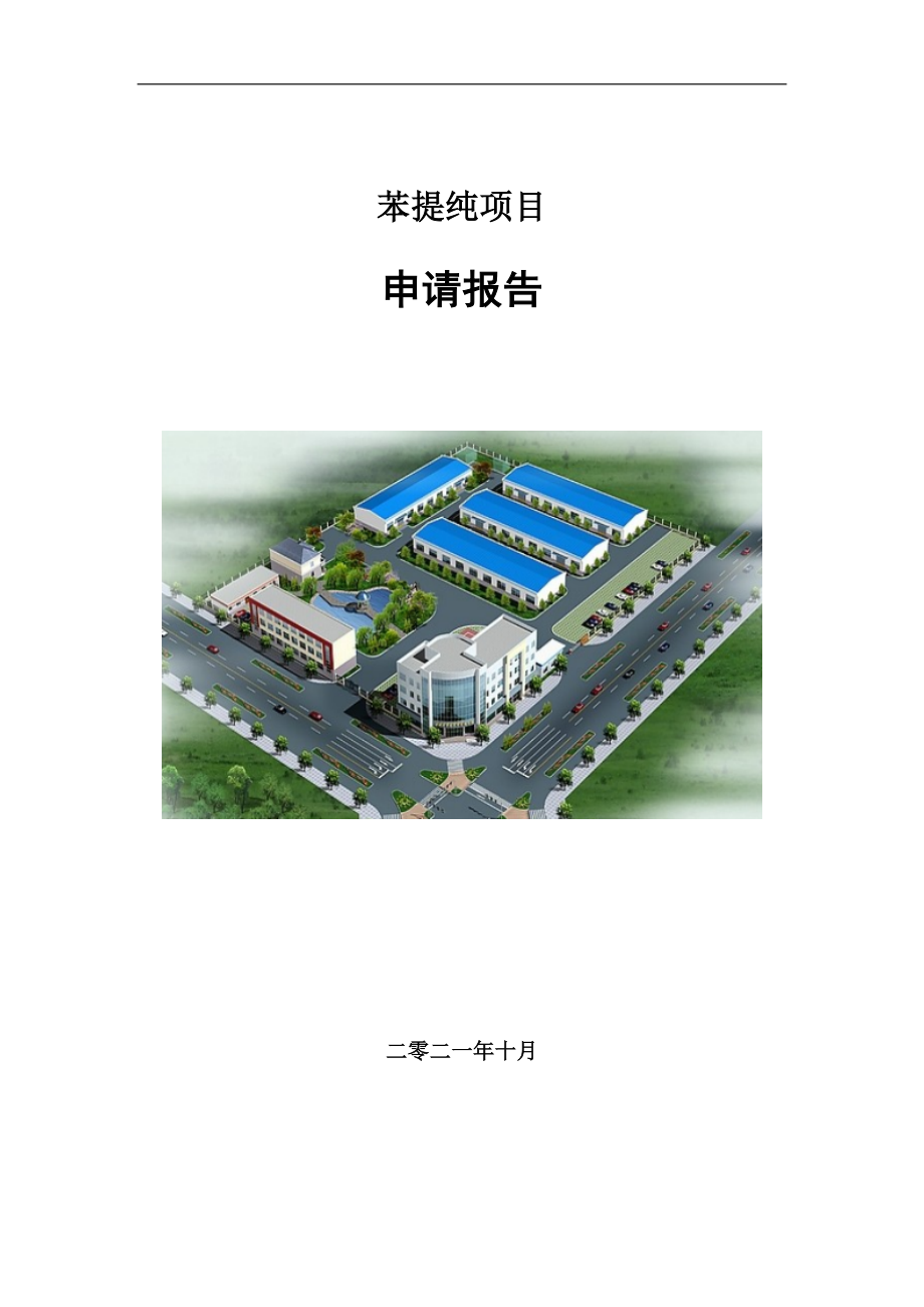 苯提纯项目申请报告写作参考模板_第1页