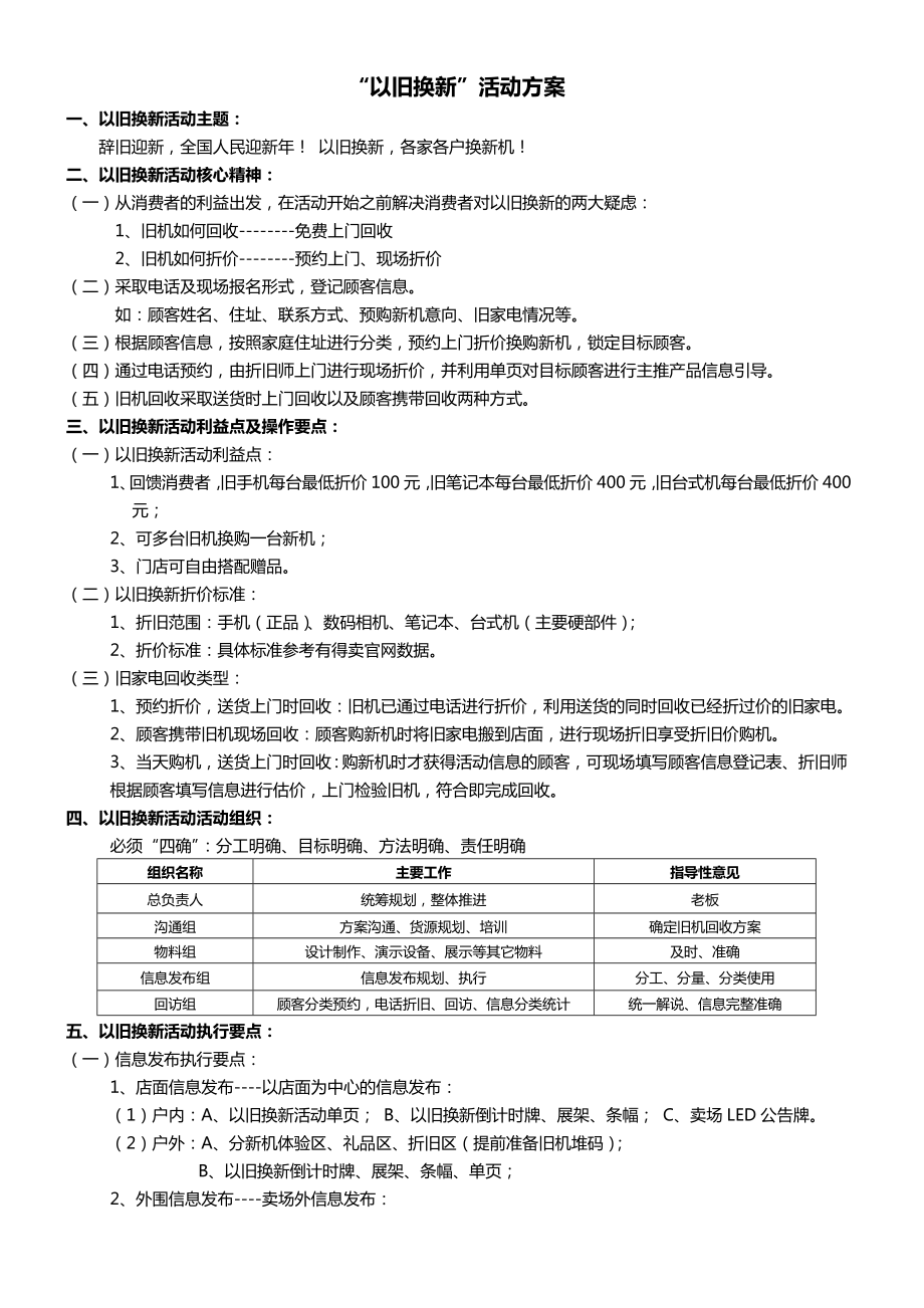 以旧换新活动方案-店面宣传_第1页
