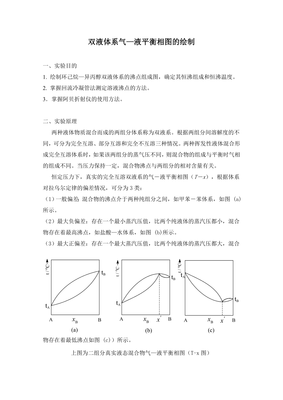 双液体系气—液平衡相图的绘制及思考题_第1页