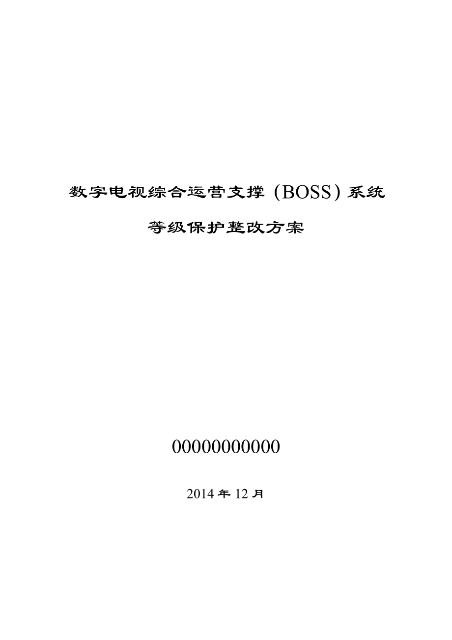 广电BOSS系统等级保护测评整改方案_第1页