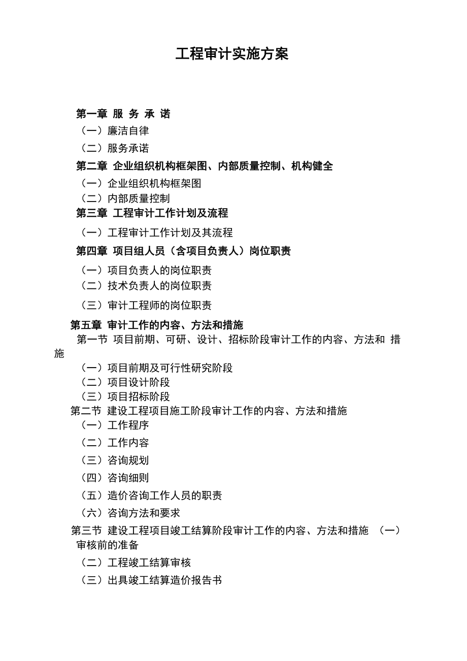 工程审计实施计划方案_第1页