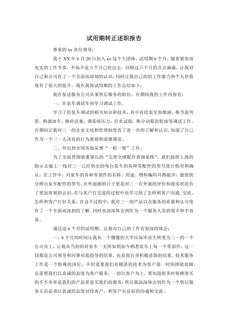 试用期转正述职报告_第1页