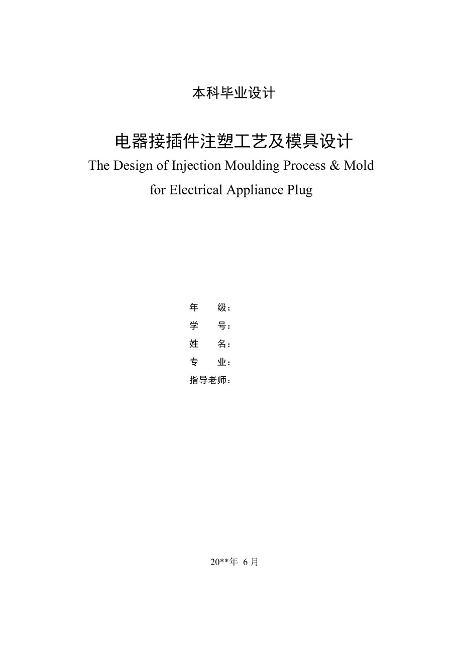 电器接插件注塑工艺及模具_第1页