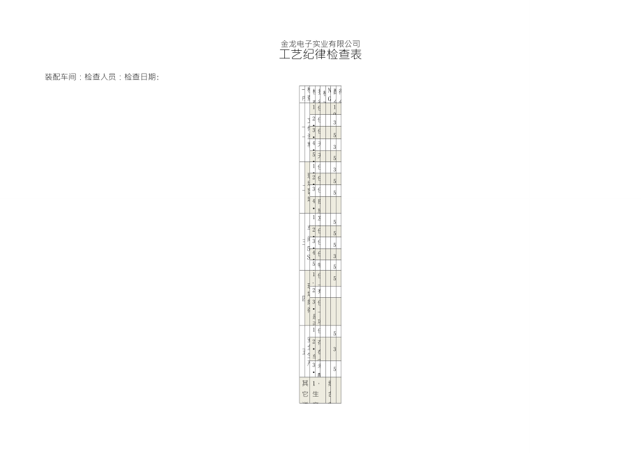 工艺纪律检查表_第1页