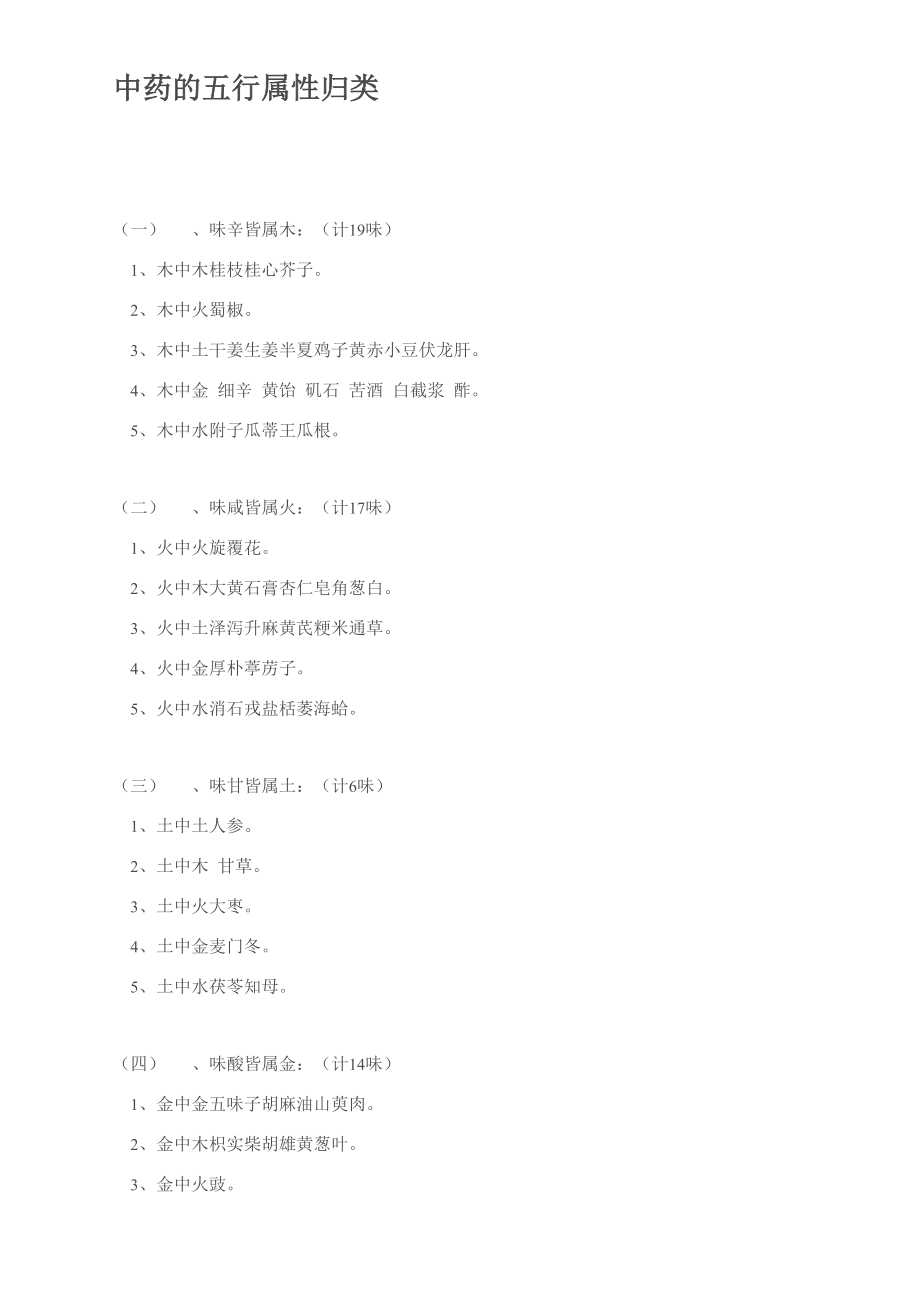 中药的五行属性归类_第1页