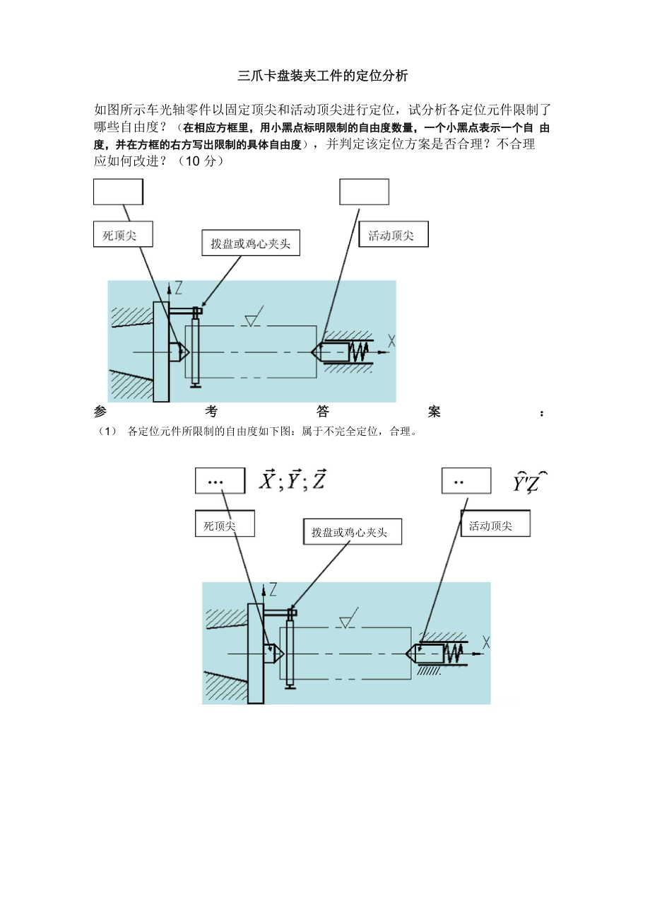 三爪卡盘装夹工件的定位分析_第1页