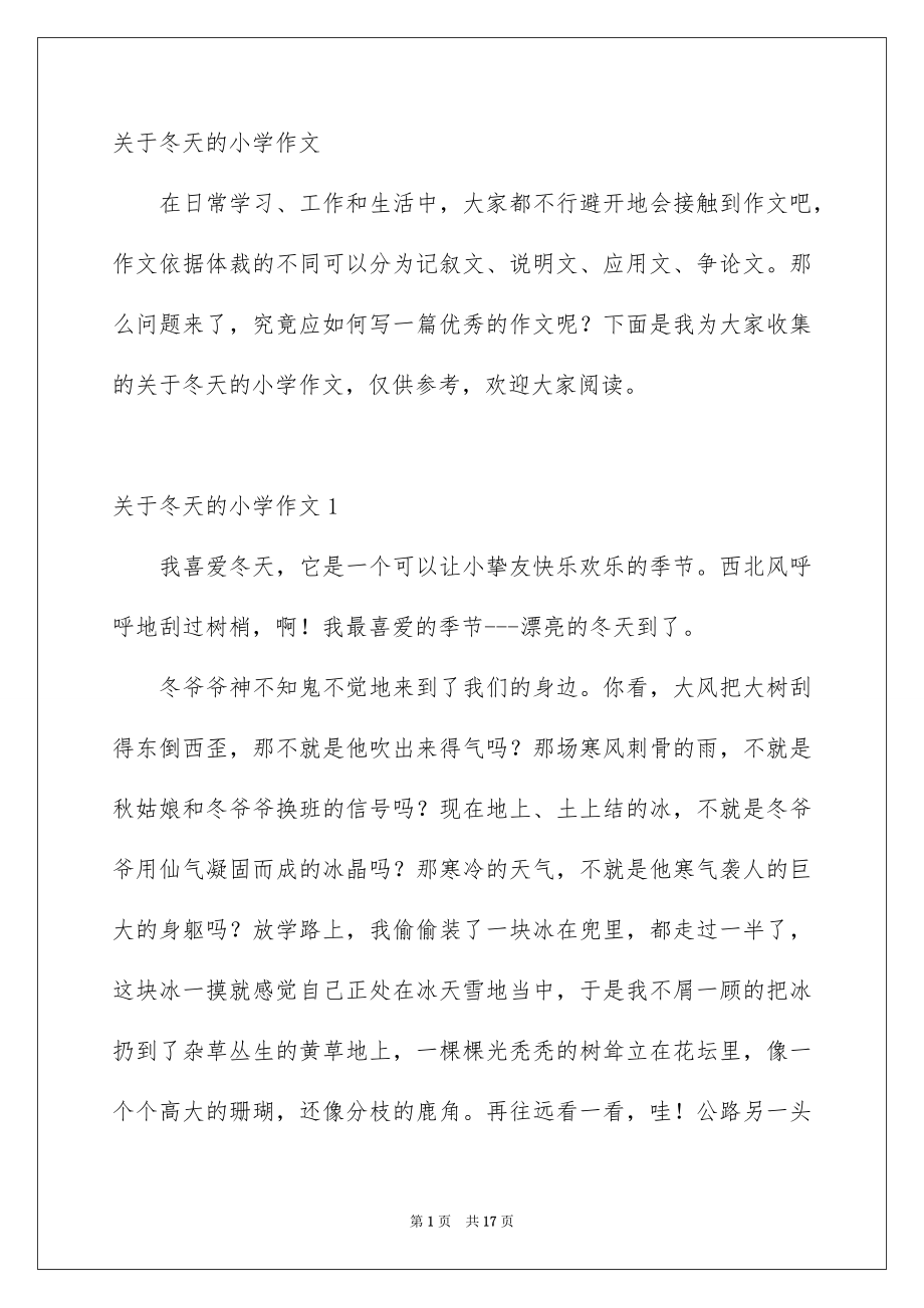 冬天的小学作文_第1页