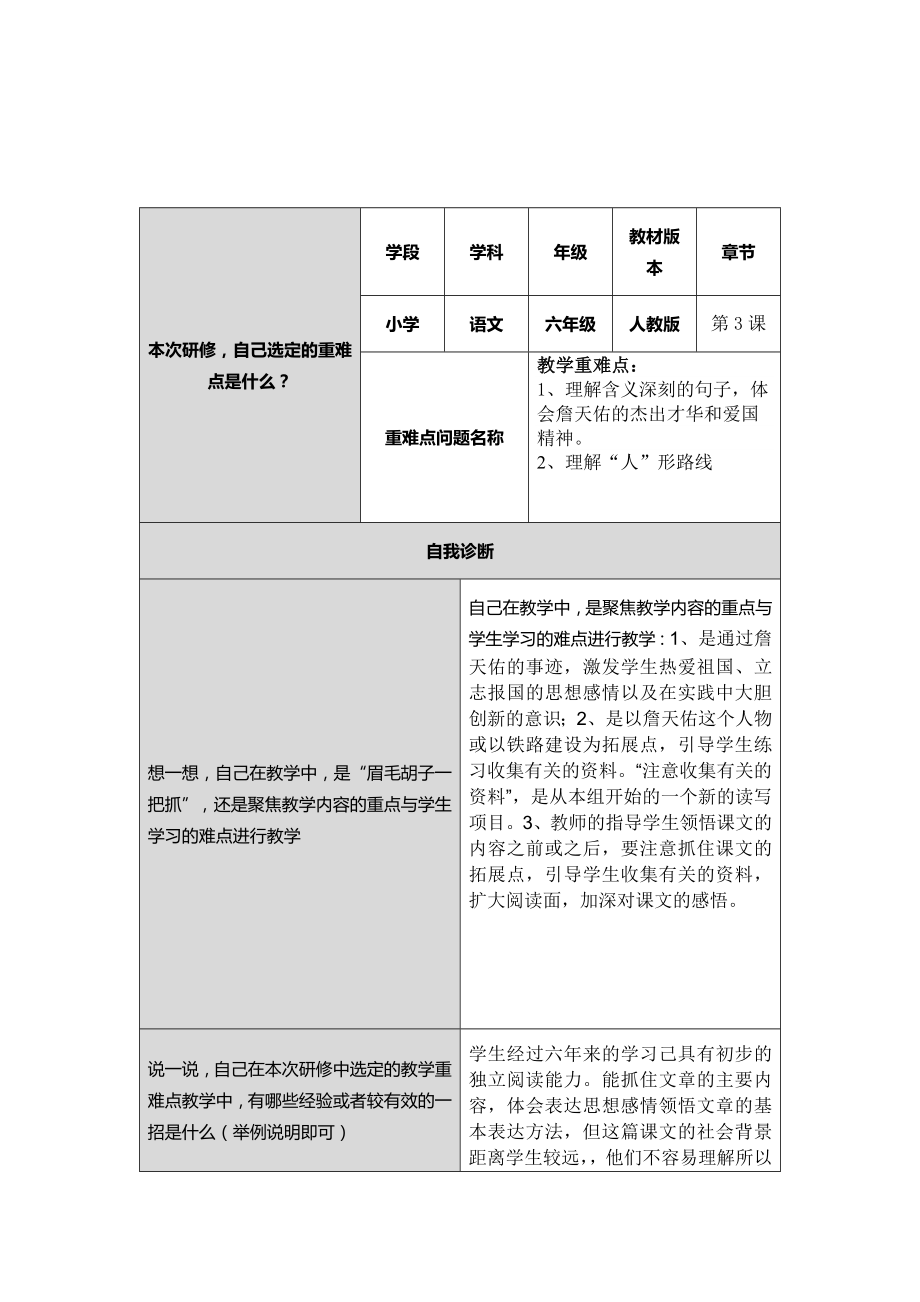 詹天佑课文前测单_第1页