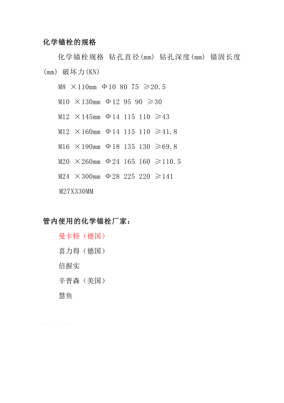 化学锚栓的规格_第1页