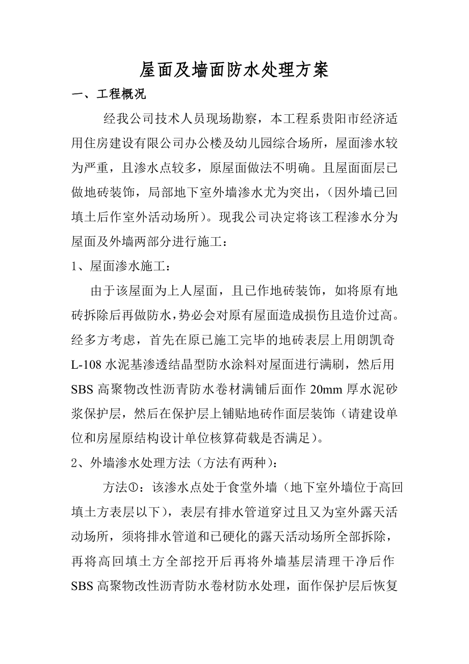 屋面防水专项施工方案_第1页