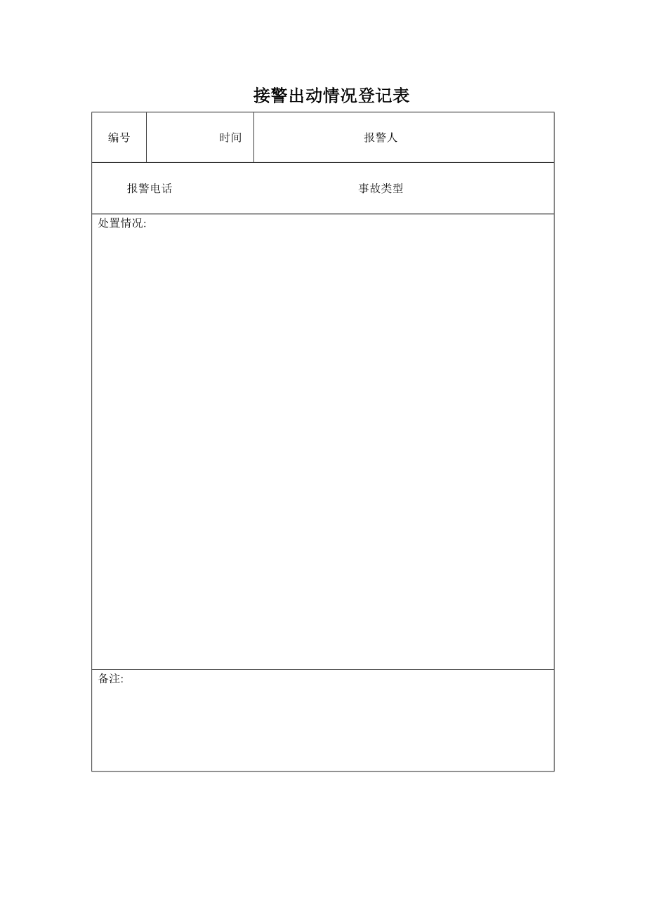 接警出动情况登记表_第1页
