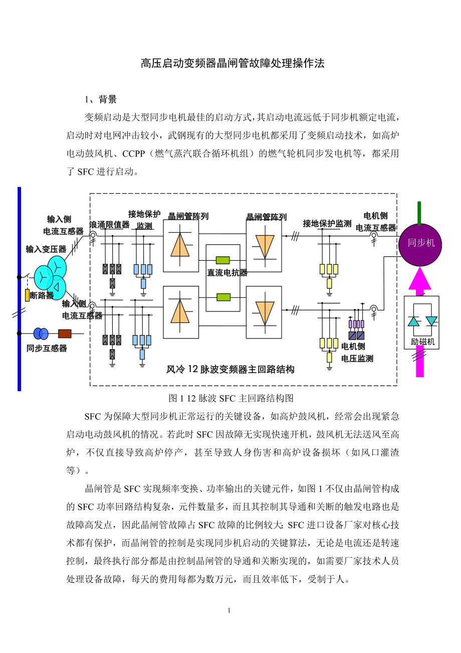 高压启动变频器晶闸管故障处理方法的改进_第1页