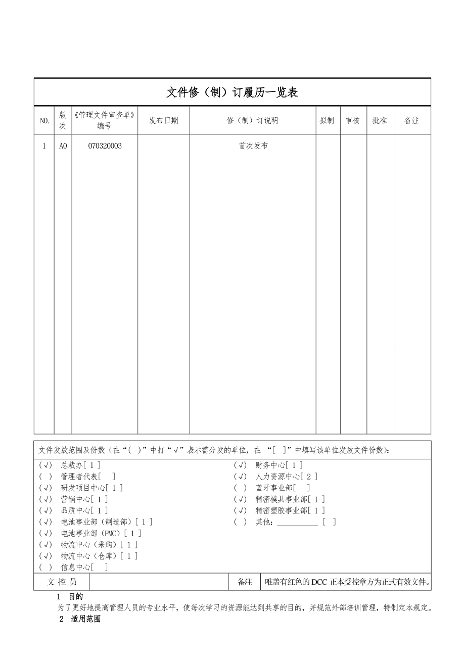 [企业流程优化]外训管理规定_第1页