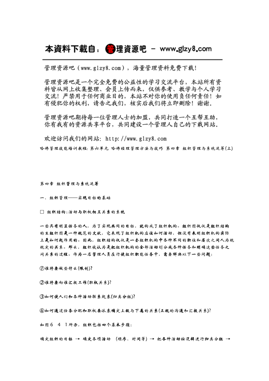 企业管理第四章组织管理与系统运筹上_第1页