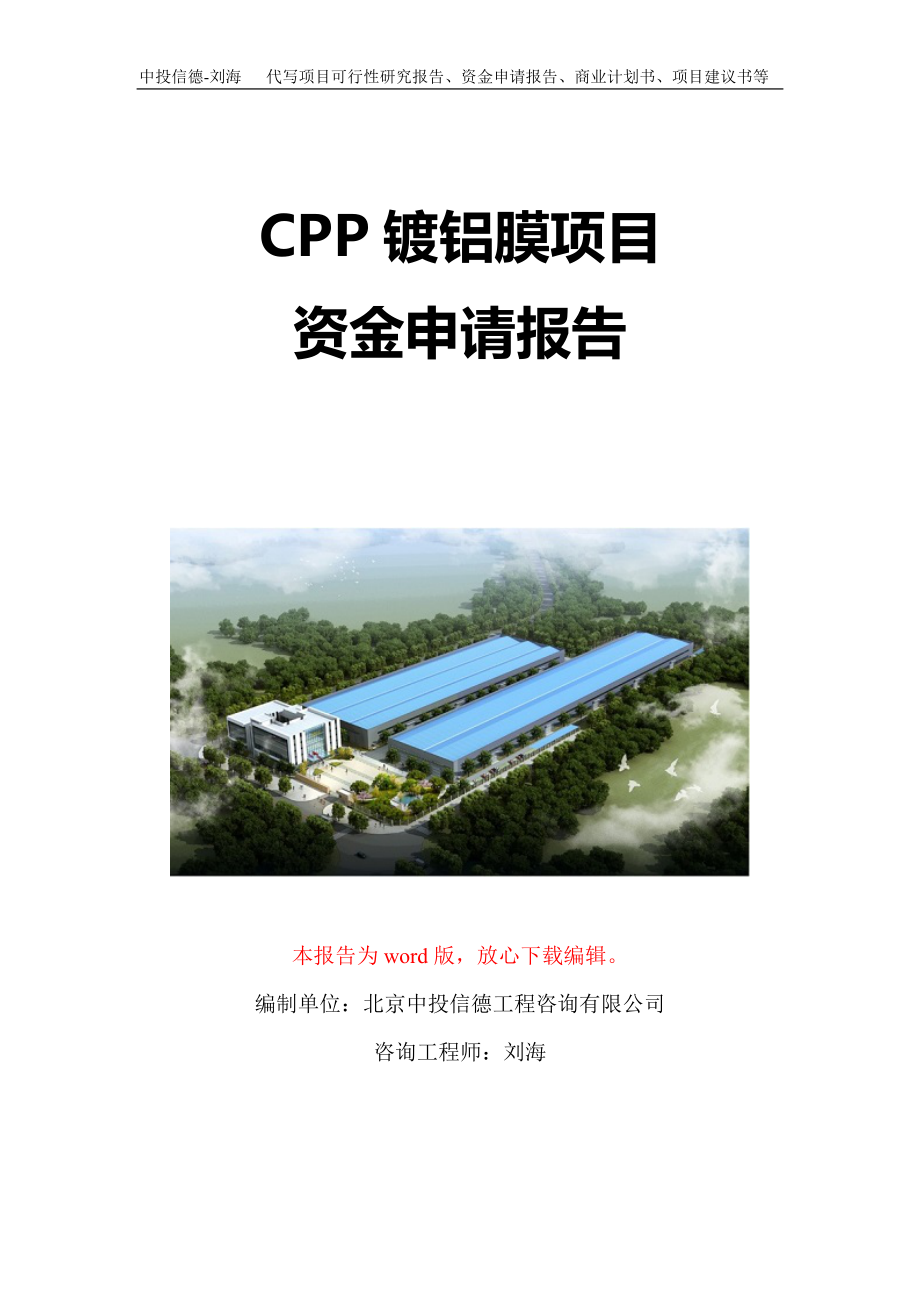 CPP镀铝膜项目资金申请报告写作模板定制_第1页